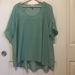 DownEast Polka Dot Blouse. XXL